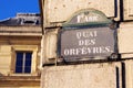 Police Paris Quai des Orfevres street sign famous Simenon 36 Paris France